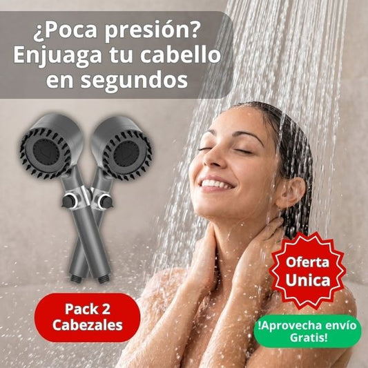 Pack 2 Cabezales Ducha Alta Presion - Tu Spa en casa.